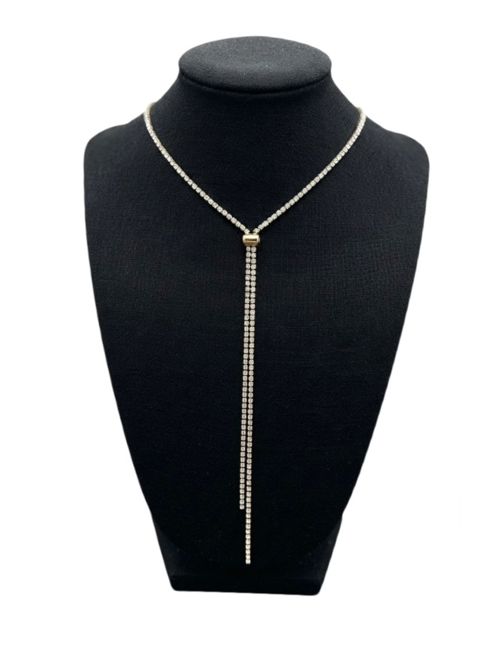 Crystal Avenue Cullen Clear Crystal Gold Tone Slider Necklace (NWT)